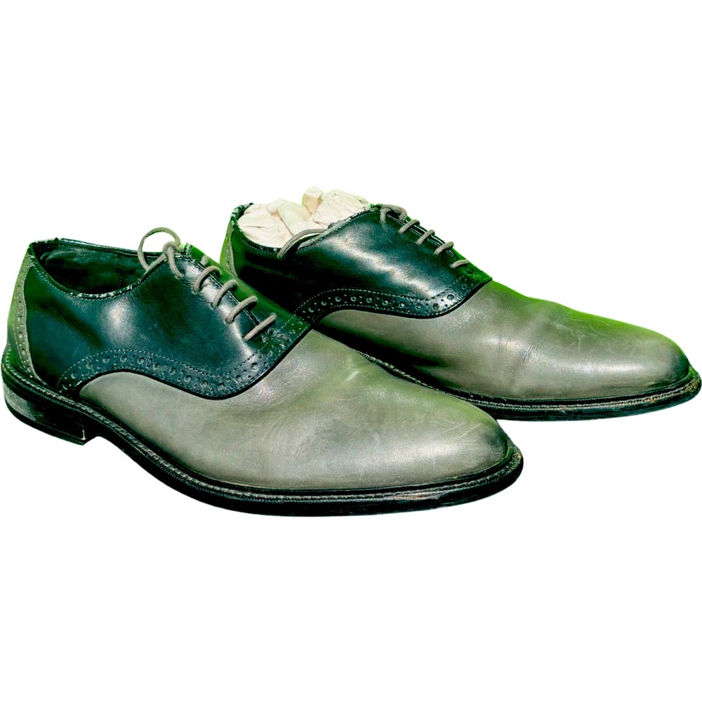 MENS ASTON GREY TWO TONE SHOES